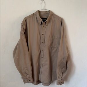 Eddie Bauer Tan One Pocket Work Shirt Men’s Extra Large